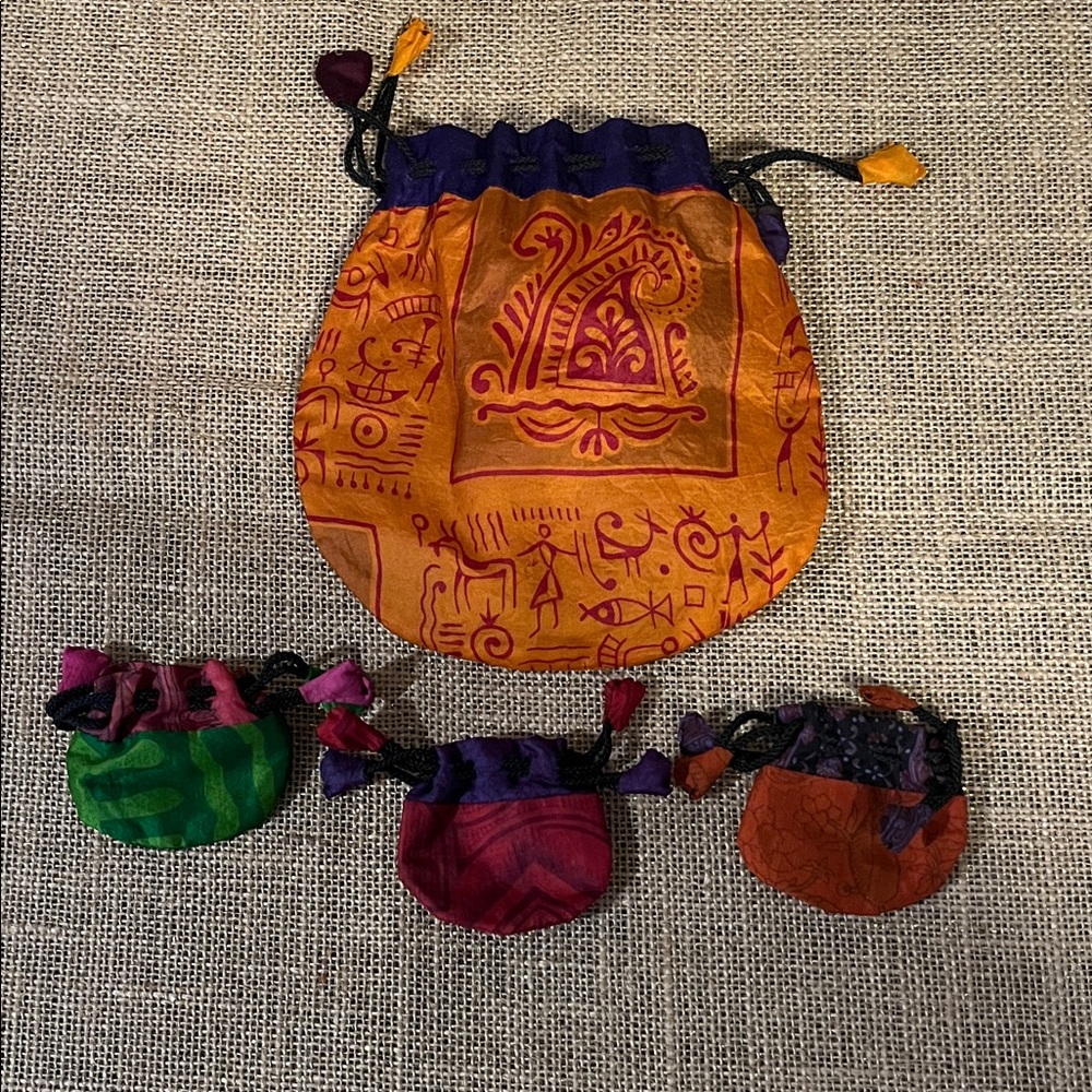 Colorful Drawstring Jewelry Pouches